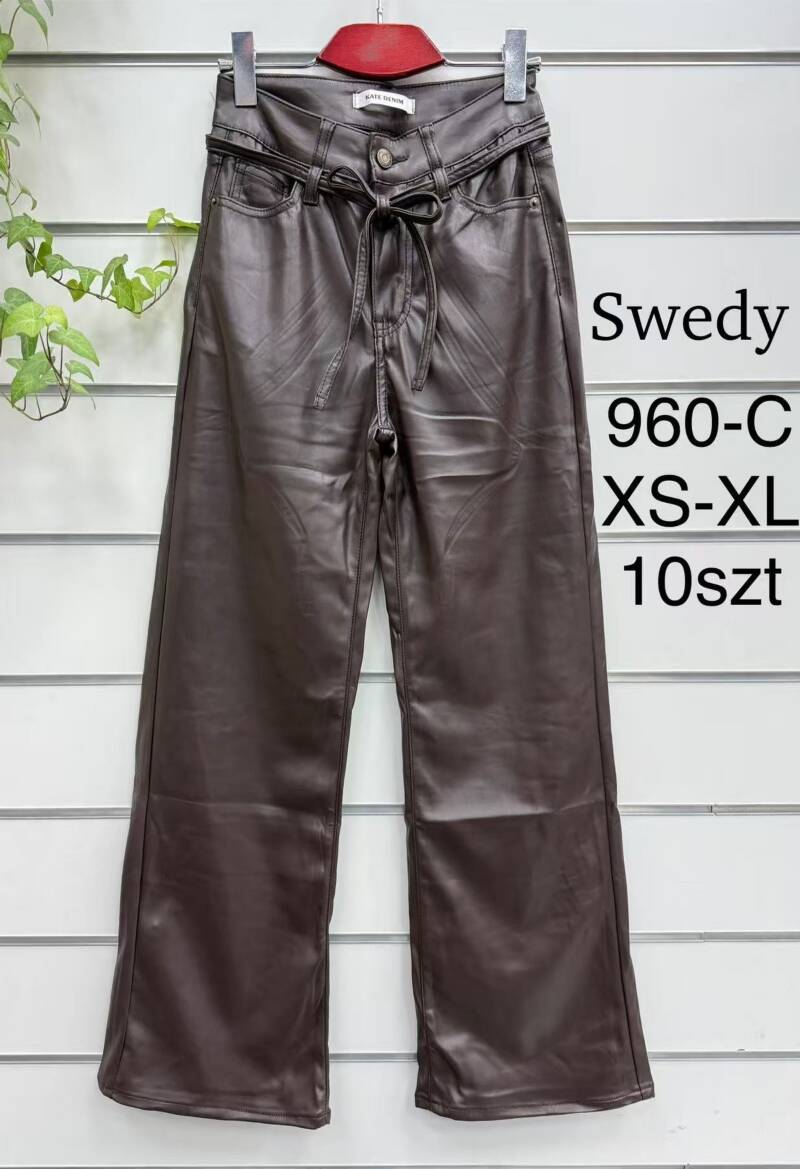 Spodnie skórzane damskie Roz XS-XL, 1 Kolor Paczka 10 szt